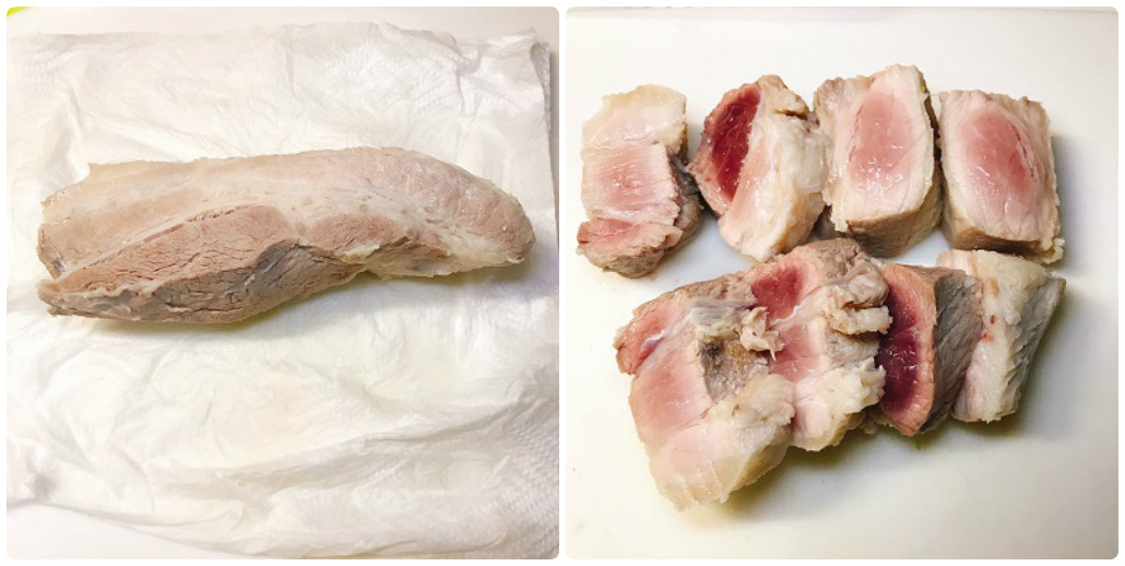 食べやすく切った豚バラ