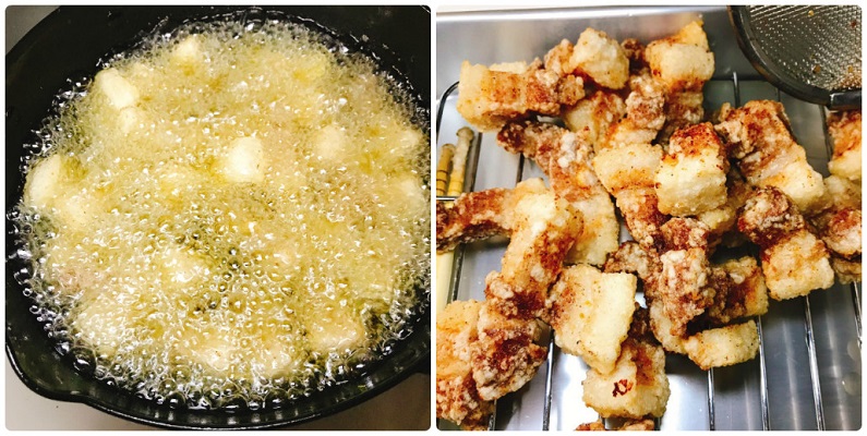 カリカリに揚げた豚バラ肉