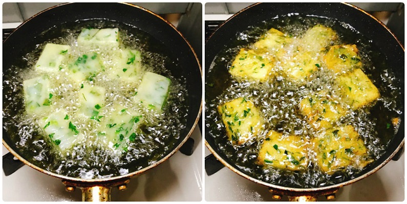 フライパンでカリカリに揚げるタイ風ニラ饅頭