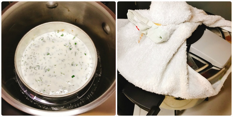 蒸し器に入れて蒸すニラ饅頭