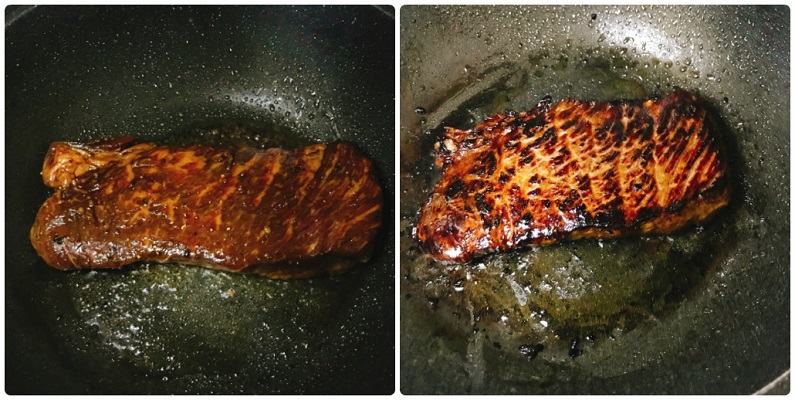 お好みの焼き加減に焼き上げるステーキ