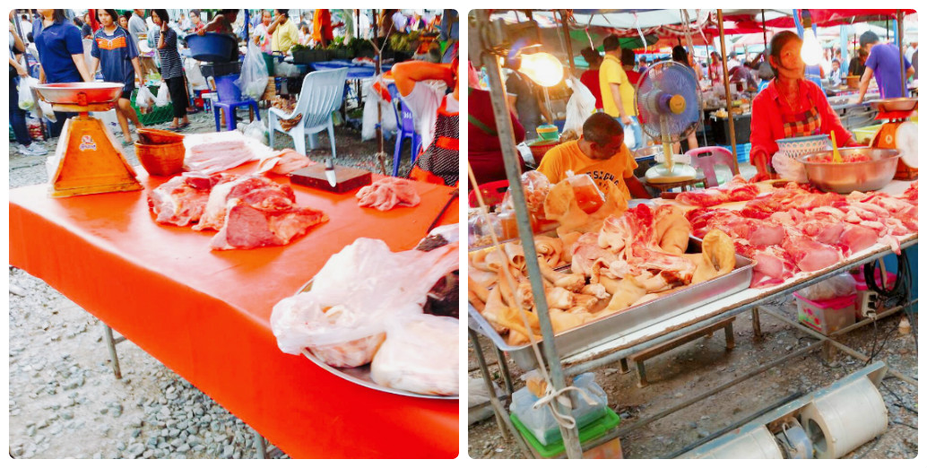 タイ市場の肉屋