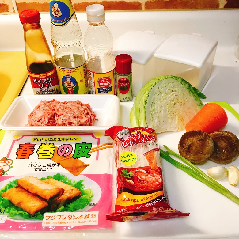 タイ風春巻き材料