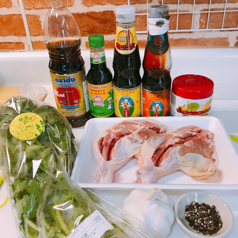 骨付き鶏もも肉のナンプラー煮材料