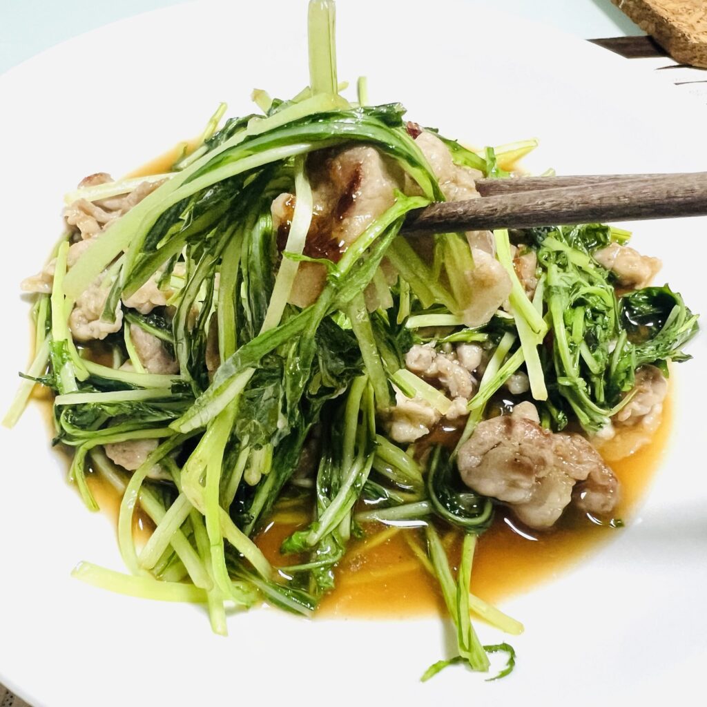 stir fried mizuna