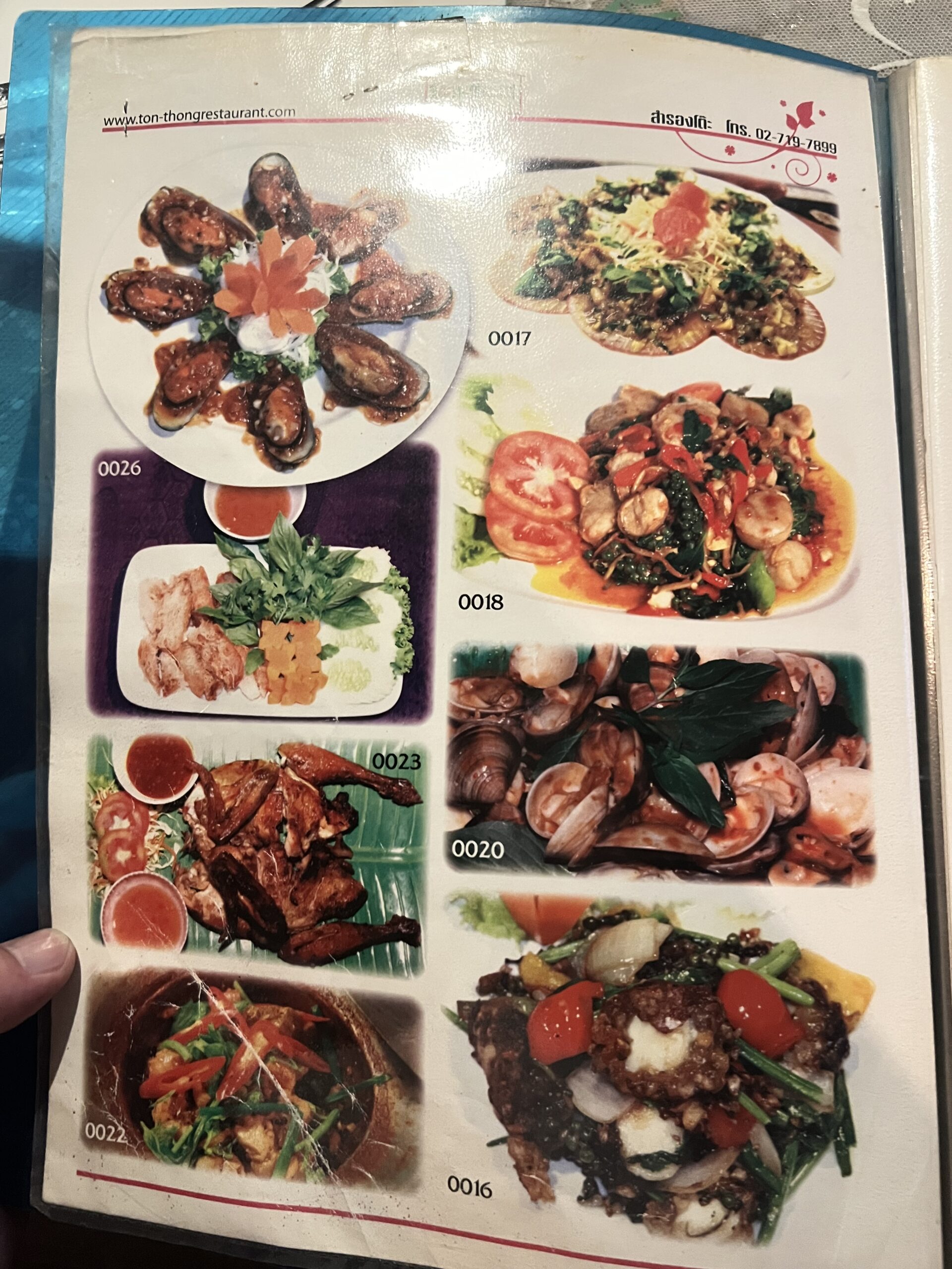 タイ料理メニュー