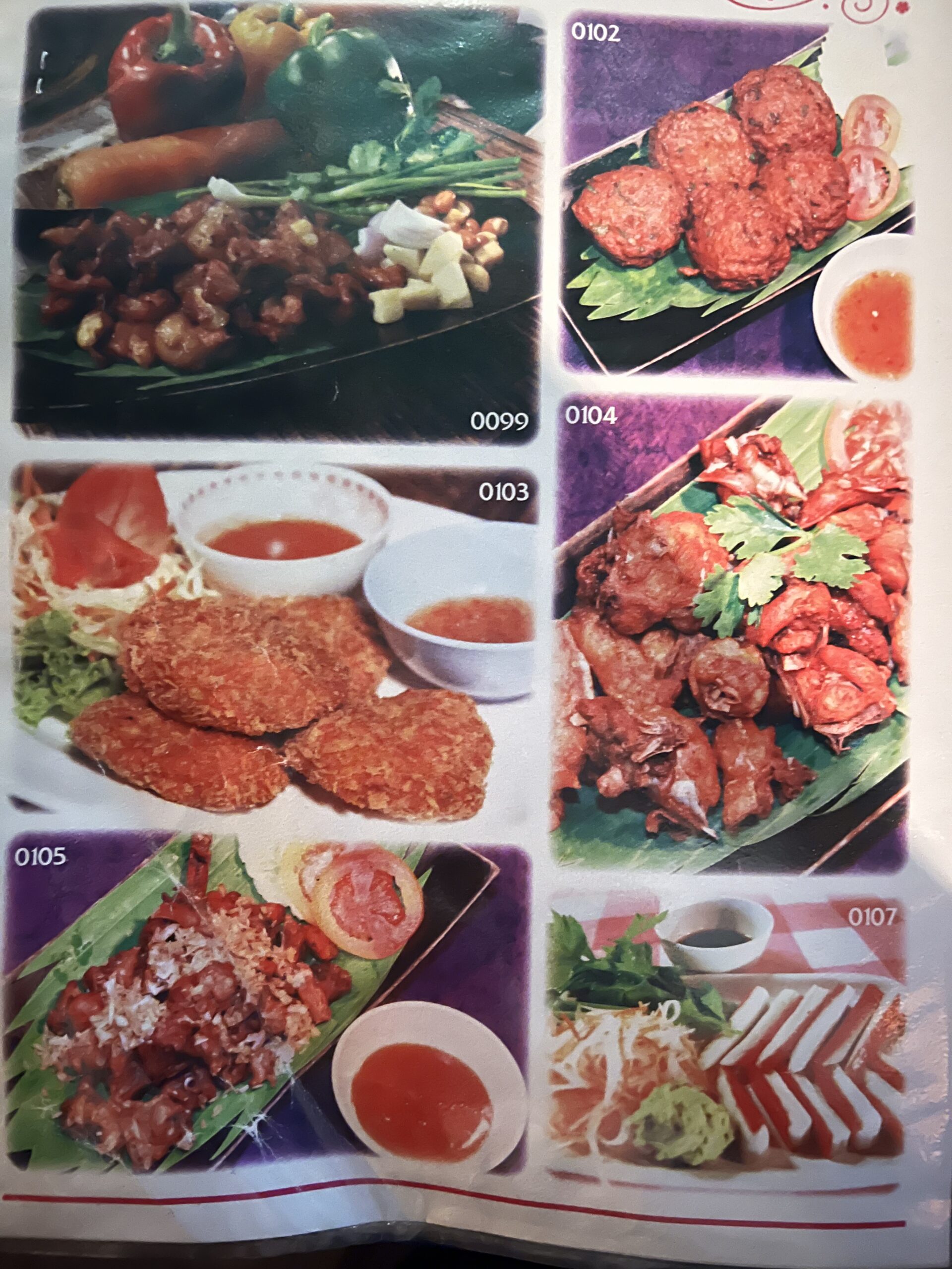 タイ料理メニュー